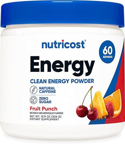 Energy Complex (Fruit Punch) – Pó Energético Limpo, 300g – 60 Porções - Nutricost