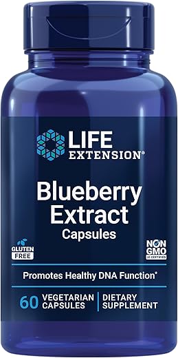 Blueberry Extract Capsules – Suplemento de Extrato de Mirtilo em Cápsulas – Suporte à Saúde Cerebral – Não-OGM, Sem Glúten, Vegetariano – 60 Cápsulas - Life Extension