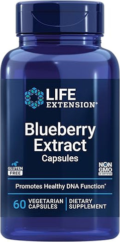 Blueberry Extract Capsules – Suplemento de Extrato de Mirtilo em Cápsulas – Suporte à Saúde Cerebral – Não-OGM, Sem Glúten, Vegetariano – 60 Cápsulas - Life Extension