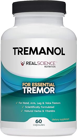 Real Science Nutrition - Tremanol – Suplemento Herbal para Tremor Essencial – Alívio Duradouro para Mãos, Braços e Pernas Trêmulas