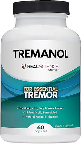 Real Science Nutrition - Tremanol – Suplemento Herbal para Tremor Essencial – Alívio Duradouro para Mãos, Braços e Pernas Trêmulas