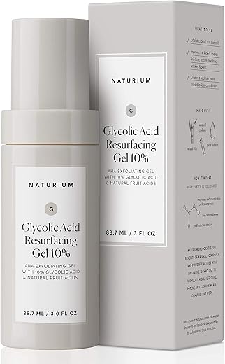 Gel de Ácido Glicólico Naturium 10%%, Esfoliante AHA com Ácidos Naturais de Frutas, 90g