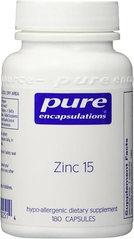 Suplemento de Zinco Picolinato 15 mg da Pure Encapsulations – Suporte ao Sistema Imunológico e Crescimento