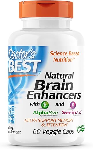 Doctor's BEST - Doctor’s Best Natural Brain Enhancers – Veggie Caps 60 unidades – Não-OGM, Vegano, Sem Glúten