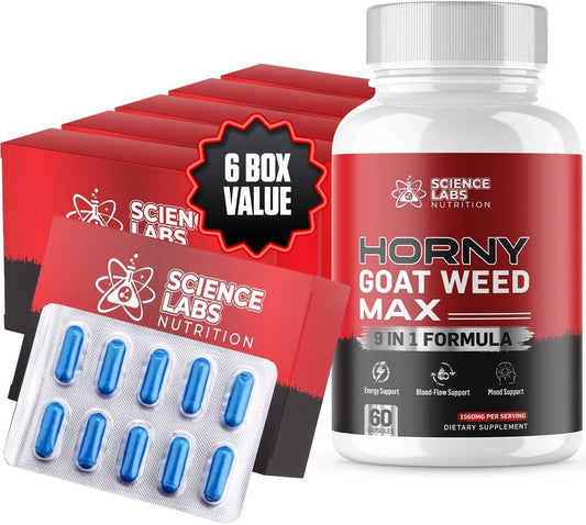EPN Supplements - Science Labs | Pílulas #1 para Homens de Ação Rápida no Fluxo Sanguíneo | Horny Goat Weed para o Humor | 60 cápsulas