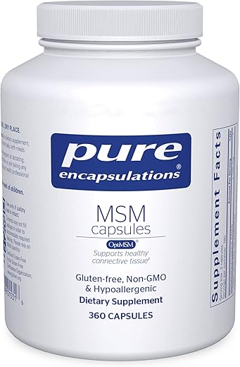 MSM Cápsulas | Suplemento de Enxofre para Apoiar Articulações, Sistema Imunológico, Tecido Conjuntivo e Saúde Respiratória* | 360 Cápsulas - Pure Encapsulations