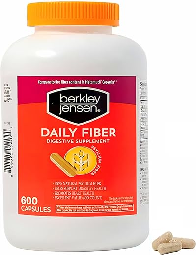 berkley jensen - Berkley Jensen Psyllium Husk 600 Cápsulas – Fibra Natural para Homens