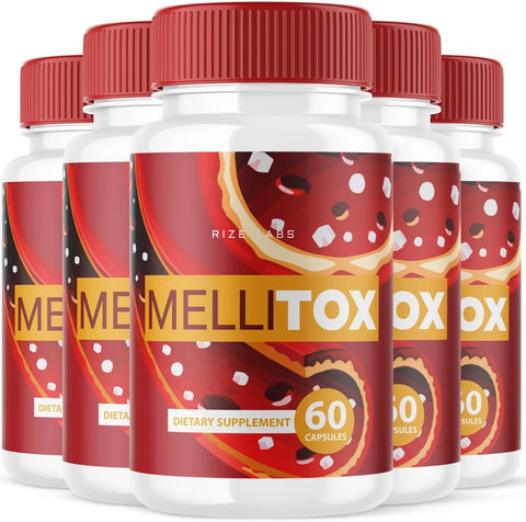 rize labs - MelliTox Cápsulas (Pacote com 5) – Fórmula de Máxima Potência para Desintoxicação Corporal – Células Saudáveis – Análise MelliTox (300 Cápsulas)