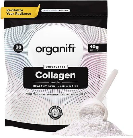 Colágeno em Pó – Cabelos mais Cheios, Unhas mais Fortes e Pele Radiante – Repõe e Reconstrói seu Corpo – Livre de Glúten, Lactose e Soja – Colágeno Hidrolisado Multi Colágeno - Organifi