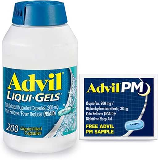 Liqui-Gels 200mg – Alívio de Dor e Febre para Adultos – 200 Cápsulas - Advil