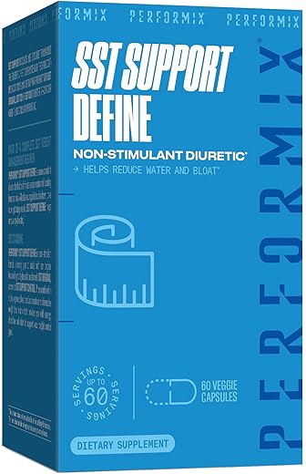 SST Suporte Define Diurético Não-Estimulante – 60 Cápsulas Vegetais – Reduz Retenção de Água e Inchaço – Suporte à Saúde do Trato Urinário - PERFORMIX