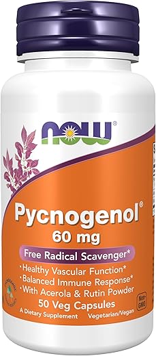 Supplements, Pycnogenol 60 mg com Acerola – Combo Único de Proantocianidinas do Pinheiro Marítimo Francês – 60 g - NOW Foods