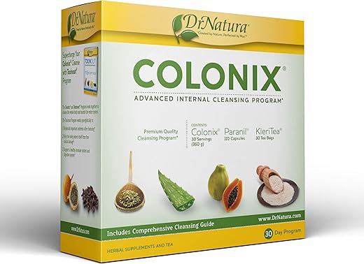 DrNatura - Kit Colonix de Pó de Casca de Psyllium para Limpeza do Cólon, Pacote de 30 Dias de Limpeza do Cólon (16 oz)