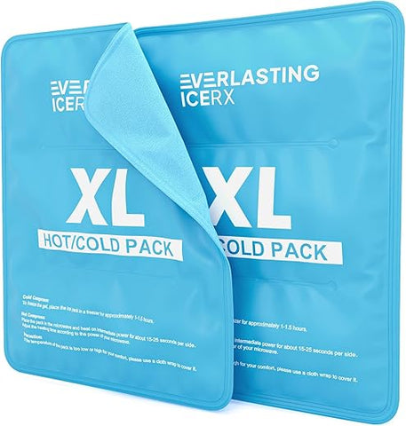 Everlasting Ice RX - Pacote de Gelo Reutilizável para Lesões | 11″ x 14.5″ – 2 Pacotes XL | Quente