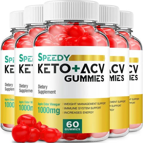 Indelo - (5 Pacotes) Gomas Speedy Keto ACV – Fórmula Avançada Speedy Keto Plus ACV Gummies Apple Cider Vinegar – Suplemento Alimentar Speedy ACV para Homens e Mulheres (300 Gomas)