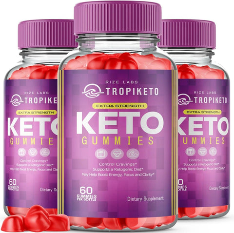 rize labs - Gomas de TropiKeto ACV – Extra Forte para Perda de Peso Avançada (3 Pacotes) | TropiKeto Gomas Keto ACV | Avaliações Tropi Keto Gomas