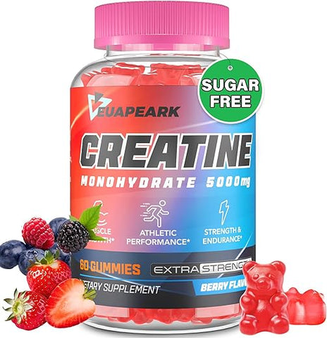 Euapeark - Gummies de Creatina Monohidratada para Mulheres, Pré-Treino de Creatina em Gummies, Taurina – Marca de Produto