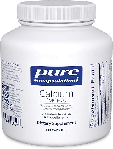 Cálcio MCHA | Suplemento Hipoalergênico para Suporte Ósseo* | 180 Cápsulas - Pure Encapsulations