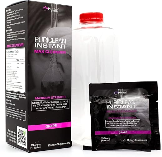 Puriclean Instant MAX Cleaner – Limpeza Instantânea e Completa do Corpo e do Cólon – Desintoxicação Saudável para Álcool e Desintoxicação do Corpo, 5X Mais Forte - Wellgenix