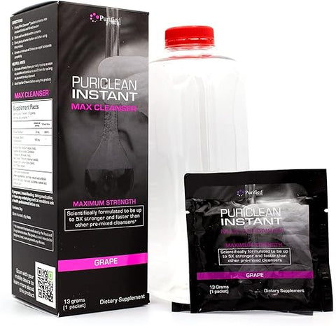 Puriclean Instant MAX Cleaner – Limpeza Instantânea e Completa do Corpo e do Cólon – Desintoxicação Saudável para Álcool e Desintoxicação do Corpo, 5X Mais Forte - Wellgenix