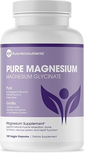 Pure Micronutrients - Suplemento de Magnésio Glicinato Puro Micronutrients 200mg, 180 Cápsulas