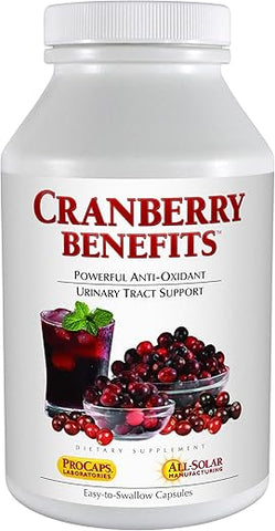 Cranberry Benefits 180 Cápsulas – Suporte à Saúde da Bexiga, Rim e Trato Urinário. Concentrado Padronizado de Alta Potência de Frutas de Cranberry, Pequenas e Fáceis de Ingerir - ANDREW LESSMAN