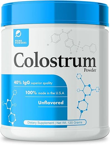 Prime Powders - Colostro com mais de 40% de IgG, proveniente de pasto, para saúde intestinal, imunidade contra inchaço e pele saudável