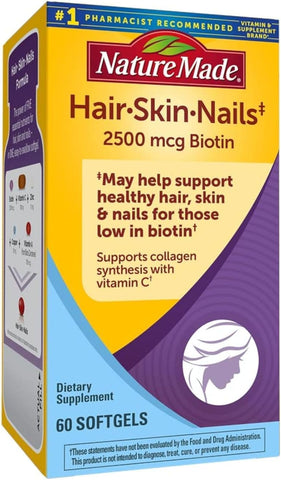 Cabelo, Pele, Unhas, 60 Softgels (Pacote com 2) – Nutrição para Beleza e Saúde - Nature Made