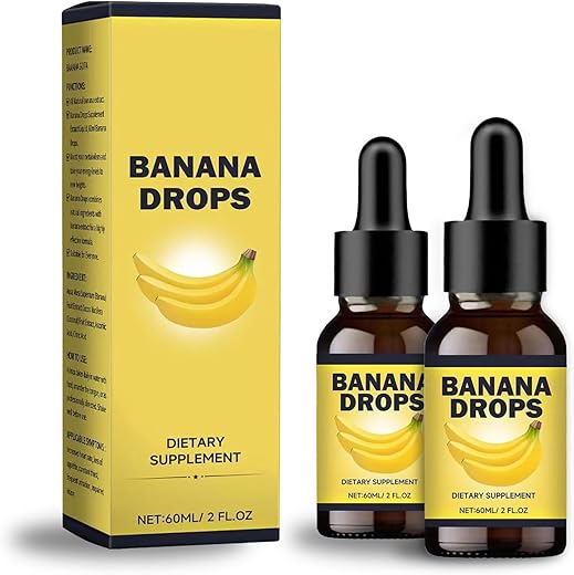 Generic - Banana Drops: Suplemento Líquido de Extrato de Banana para Homens e Mulheres, 2 Unidades