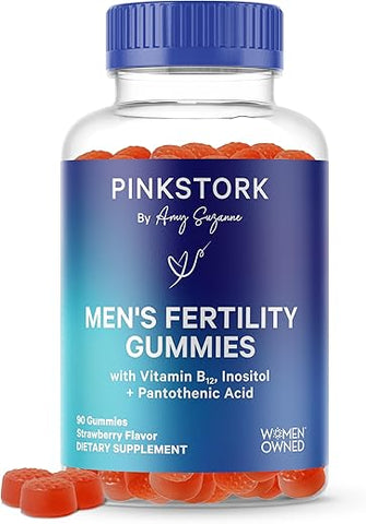 Pink Stork - Blue Stork Gummies Masculinos para Fertilidade – Vitaminas Pré-Natais para Homens, Suporte à Concepção para Ele – Saúde Reprodutiva, Equilíbrio Hormonal