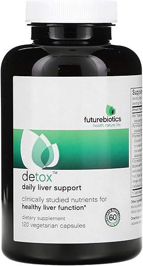 Detox Suporte Diário ao Fígado, 120 Cápsulas – Marca Líder em Desintoxicação e Saúde Hepática - Futurebiotics