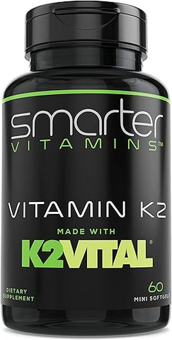 SmarterVitamins - Vitamina K2 MK7 100mcg Smarter com K2VITAL e Kale para Saúde Óssea – Marca Smarter
