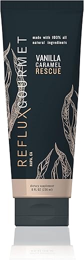 REFLUX GOURMET - Alívio Natural para Refluxo Ácido e Azia – Suporte para GERD, LPR, Indigestão, Jejum Intermitente, Terapia de Alginato – Fabricado nos EUA – Sabor Baunilha Caramelo