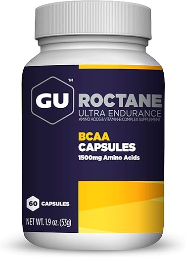 Energy Roctane Ultra Endurance – Cápsulas de Recuperação para Exercícios com Aminoácidos de Cadeia Ramificada e Vitamina B, Informed Choice, Energia para Antes, Durante ou Depois de Qualquer Treino, Frasco com 60 Unidades - GU