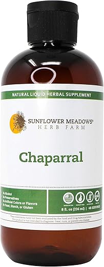 Sunflower Meadows Herb Farm - Chaparral Líquido Herbal – 240ml – Sem Álcool, Não-OGM, Ingredientes Orgânicos