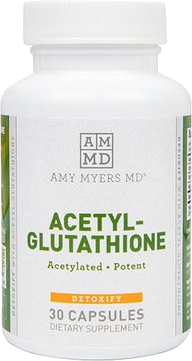 Acetyl-Glutathione – Suporte para a Função do Sistema Imunológico – Fórmula Antioxidante Auxilia Contra Desconforto nas Articulações – Suplemento com Vitamina C - Amy Myers MD