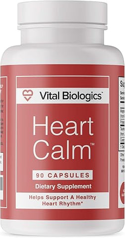 Vital Biologics - Heart Calm – Fórmula Natural e Rápida para Apoiar e Manter um Ritmo Cardíaco Saudável com Magnésio Taurato, Glicinato, Malato e Mais. 90 Cápsulas