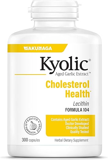 Aged Garlic Extract Fórmula 104 Saúde do Colesterol, 300 Cápsulas (Embalagem Pode Variar) - Kyolic