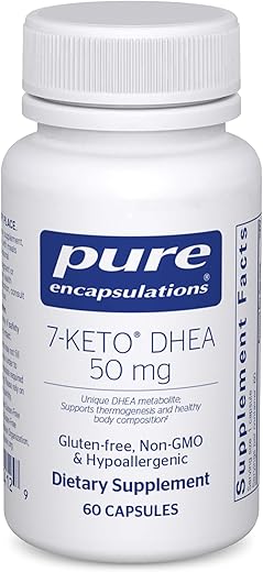 7-Keto DHEA 50 mg | Suplemento Único de Metabolito DHEA para Apoiar a Termogênese e Composição Corporal Saudável* | 60 Cápsulas - Pure Encapsulations