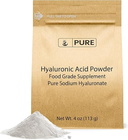 PURE ORIGINAL INGREDIENTS - Hialurônico Puro em Pó Fino (4g) – Ingredientes Originais e Solúveis em Água