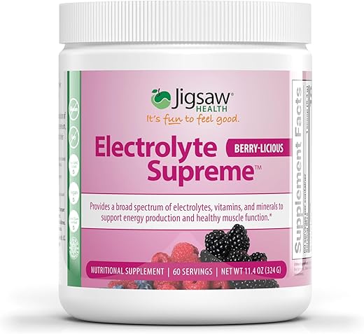 Frasco de Eletrólitos Supreme, Sabor de Frutas Vermelhas, 60 Porções - Jigsaw Health