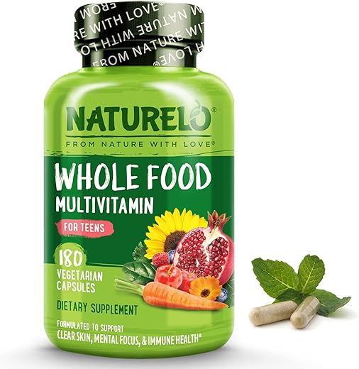 Multivitamínico Integral para Adolescentes – Vitaminas e Minerais para Meninos e Meninas Adolescentes – Suplemento para Crianças Ativas – com Alimentos Integrais Orgânicos – Não-OGM – Vegano - NATURELO