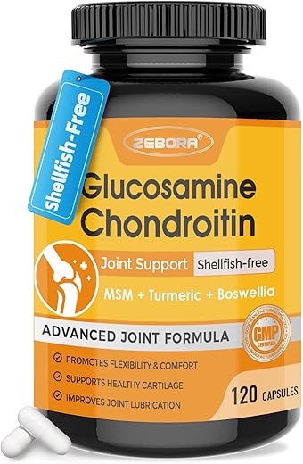 Suplemento de Suporte Articular com Glucosamina, Condroitina, MSM, Cúrcuma e Boswellia – Saúde das Articulações - ZEBORA