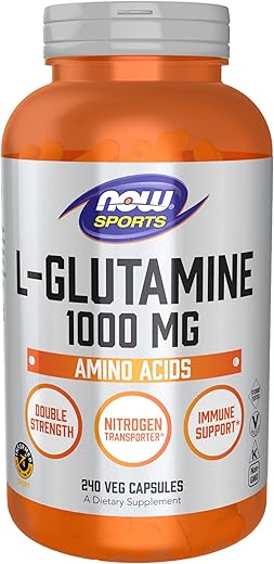 L-Glutamina, Dupla Potência 1000 mg – 240 Cápsulas Vegetais - NOW Foods