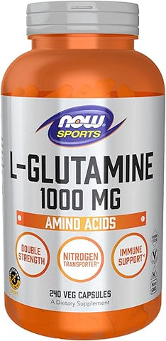 L-Glutamina, Dupla Potência 1000 mg – 240 Cápsulas Vegetais - NOW Foods