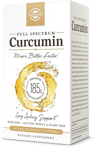 SOLGAR - Solgar Full Spectrum Curcumin – 105 LiCaps – Absorção Superior – Cérebro, Articulações – 105 Cápsulas – Solgar