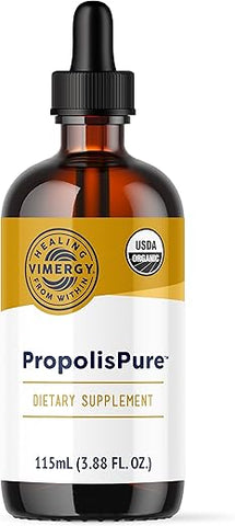 PropolisPure ® – Extrato Líquido de Própolis Orgânico USDA – Suplemento para Suporte Imunológico – Oral Natural - Vimergy