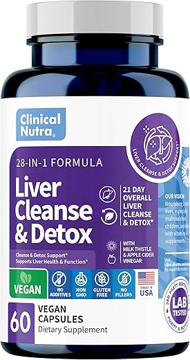 Clinical Nutra - Limpeza de Fígado 28-em-1 com Cardo Mariano e Alcachofra