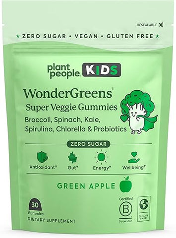 Kids WonderGreens Gomas Super Veggie para Crianças (30 Unidades) – Vitaminas Vegetais para Crianças - Plant People